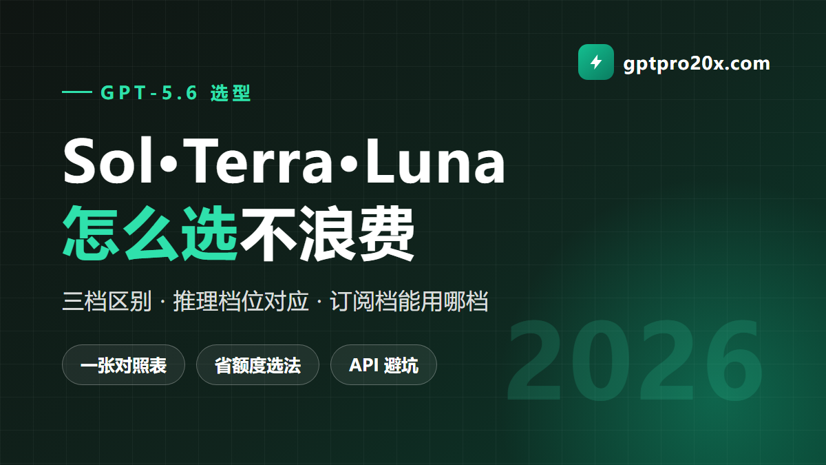 GPT-5.6 Sol Terra Luna 怎么选 区别与订阅对应 2026